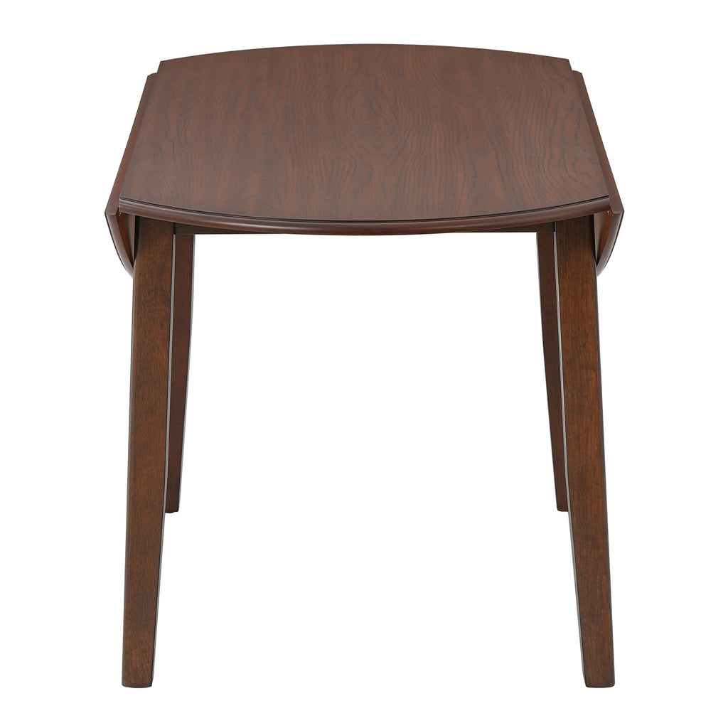 Anthony & Home Atelier Walnut extendable round dining table with wooden finish, showing its smooth surface and adjustable size for 2-4 people.