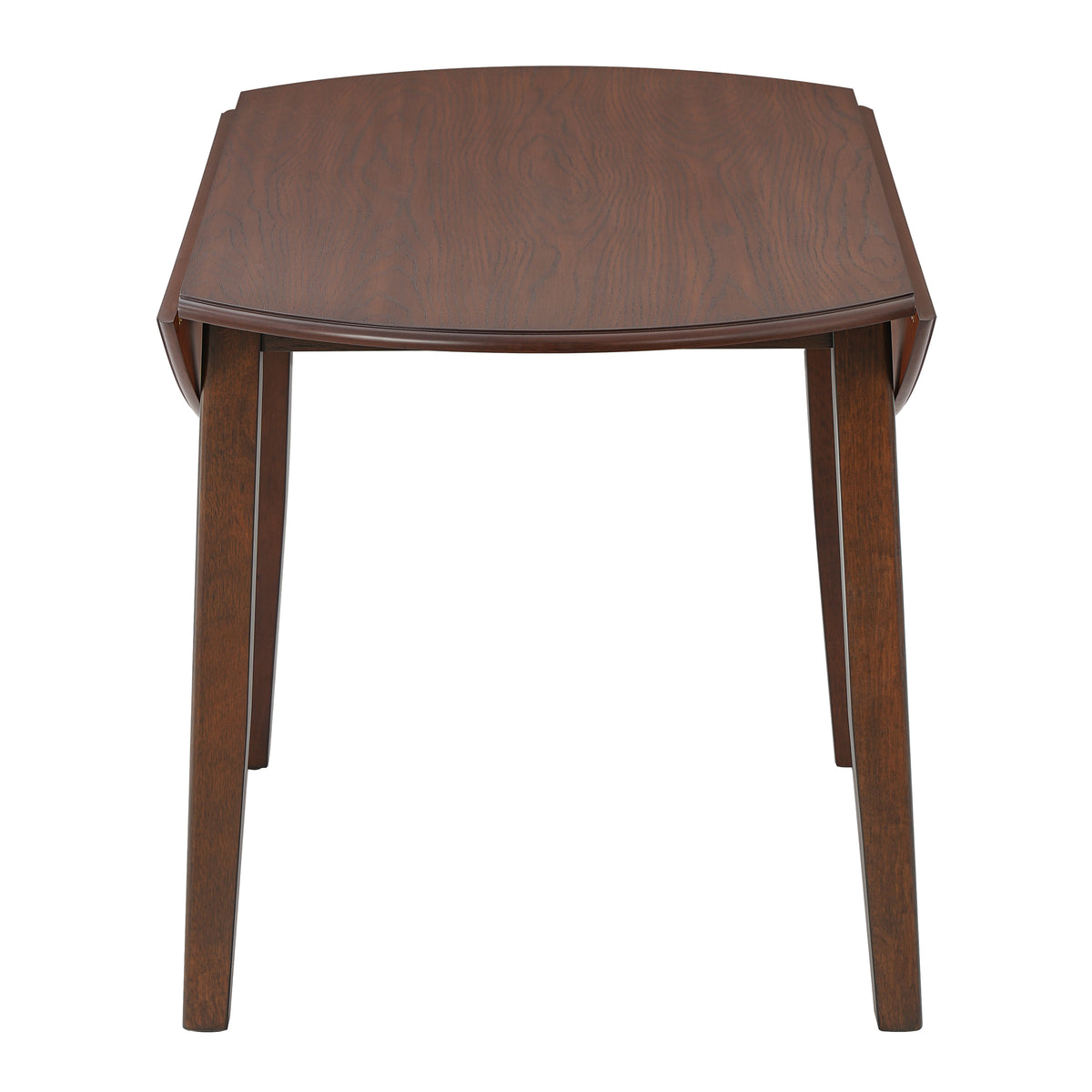 Anthony & Home Atelier Walnut extendable round dining table with wooden finish, showing its smooth surface and adjustable size for 2-4 people.