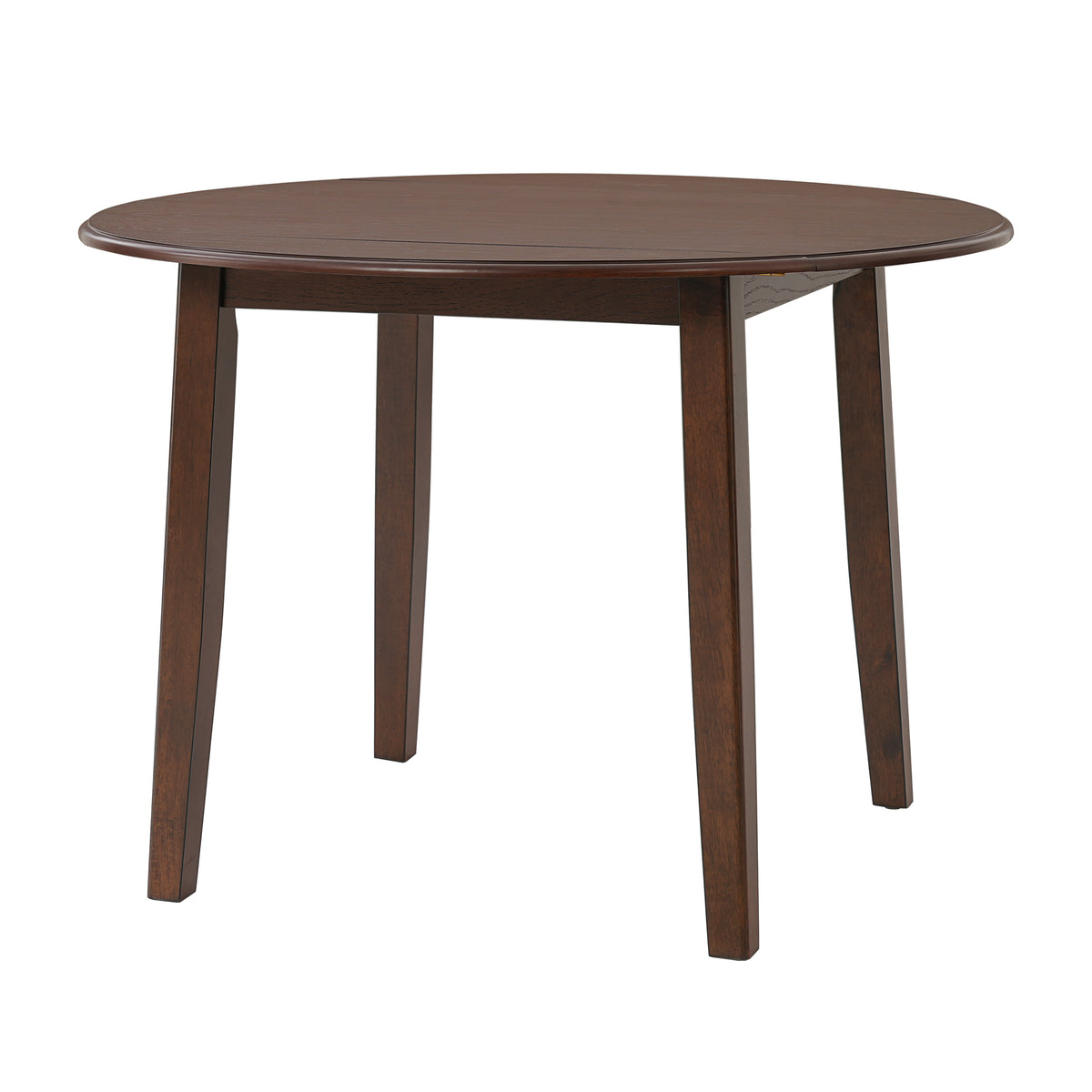 Anthony & Home Atelier walnut extendable round dining table with 2-4 settings, showcasing its polished walnut surface and elegant design.