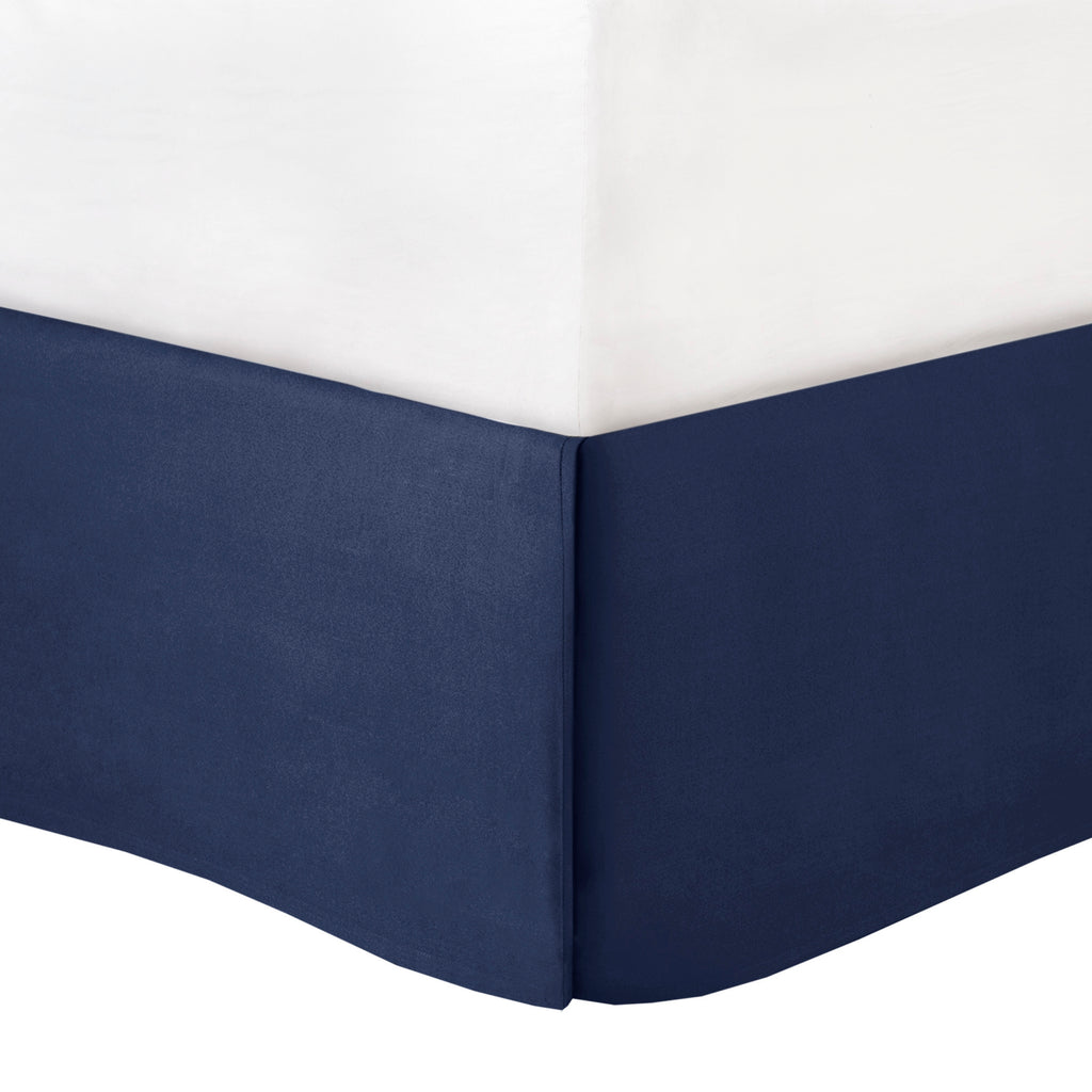 Anthony & Home Aubrey Jacquard Navy King Comforter Set with intricate woven pattern and plush fabric for luxurious bedding.
