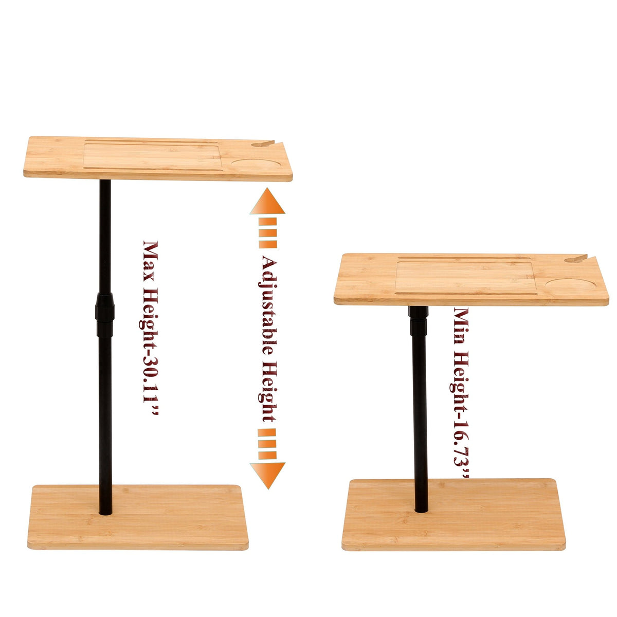 Bamboo C-shaped tray table from Anthony & Home with a natural finish, ideal for serving or as a compact side table.