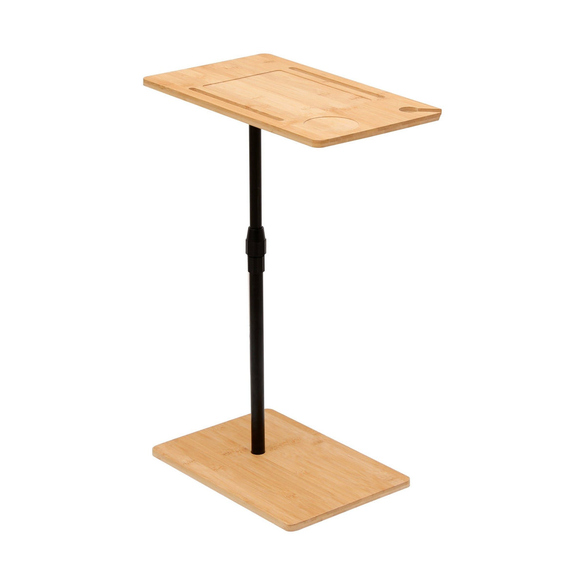 Bamboo C-shaped tray table by Anthony & Home featuring a natural finish and compact design for versatile use.
