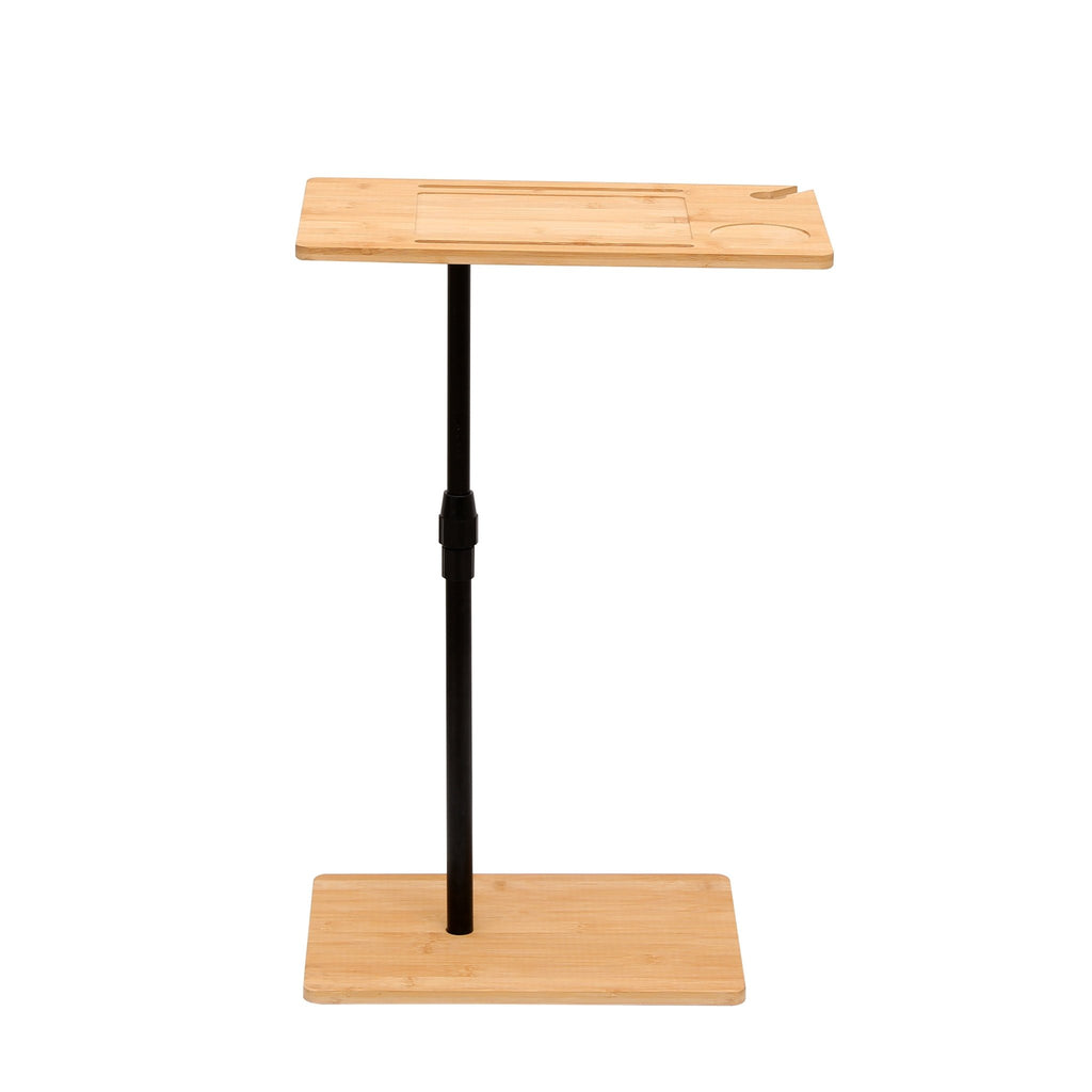 Bamboo C-shaped tray table by Anthony & Home, with a sleek design perfect for serving or as a side table.