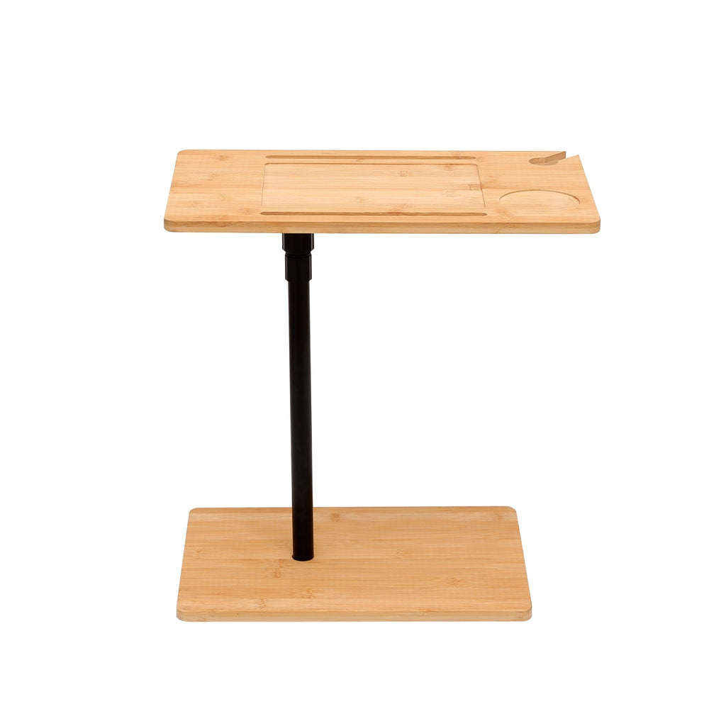 Bamboo C-shaped tray table by Anthony & Home featuring a natural bamboo finish and compact design for versatile use.