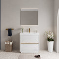 Anthony & Home bathroom vanity with stone resin countertop and integrated sink, modern bathroom furniture with storage drawers