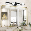 Black 4-light vanity fixture by Anthony & Home with crystal sand acrylic shades, ideal for bathroom or vanity lighting.