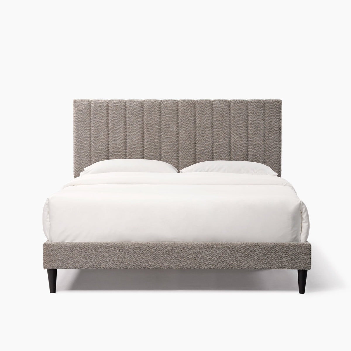 Anthony & Home Boucle Queen Platform Bed Frame in limited edition with tufted headboard and sleek design.