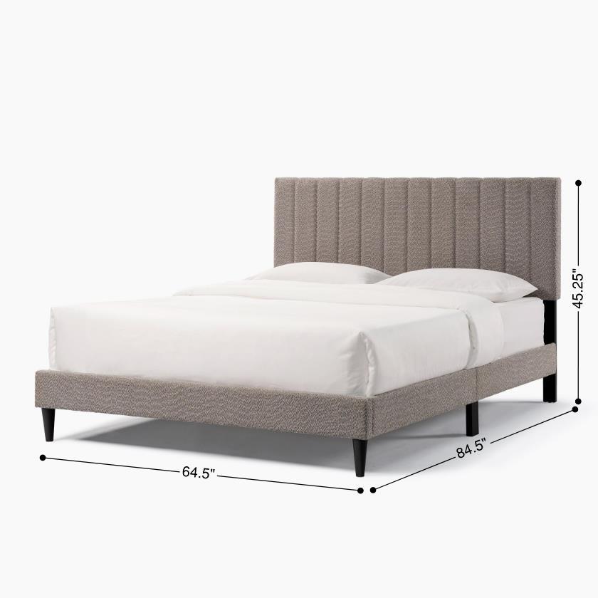 Anthony & Home Boucle Queen Platform Bed Frame, limited edition with plush boucle upholstery and modern design.
