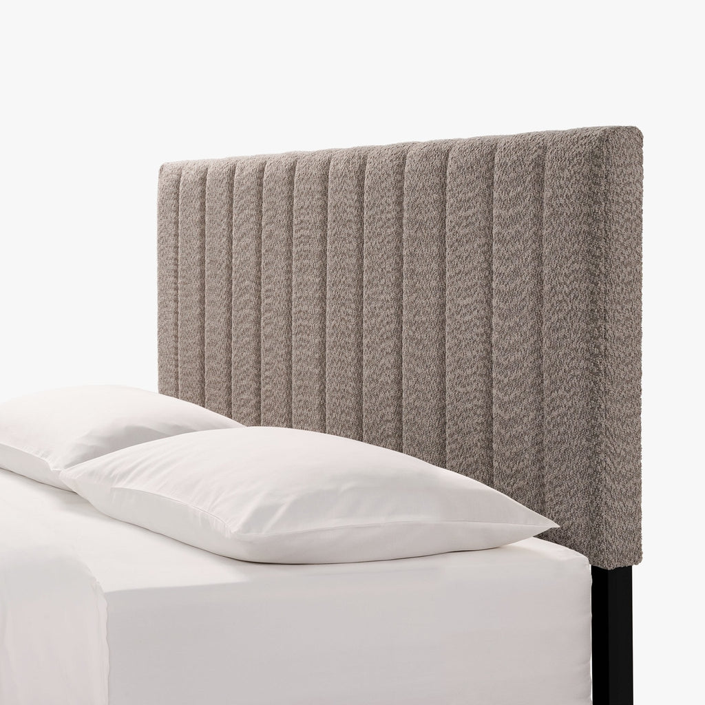 Anthony & Home Boucle Queen Platform Bed Frame Limited Edition, featuring a plush boucle fabric and sturdy wooden legs.