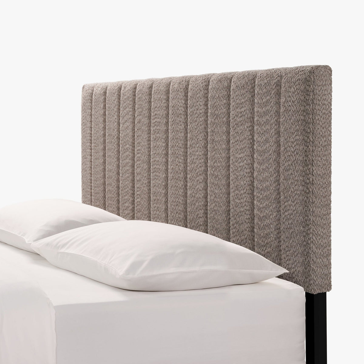 Anthony & Home Boucle Queen Platform Bed Frame Limited Edition, featuring a plush boucle fabric and sturdy wooden legs.