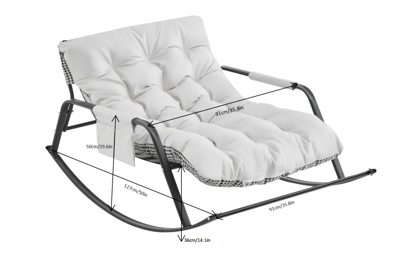 White boucle rocking chair from Anthony & Home's Atelier Collection, showcasing a stylish, plush seating design.