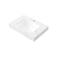 Carrara White Sintered Stone studio countertop by Anthony & Home, showcasing smooth surface and elegant white marble pattern.