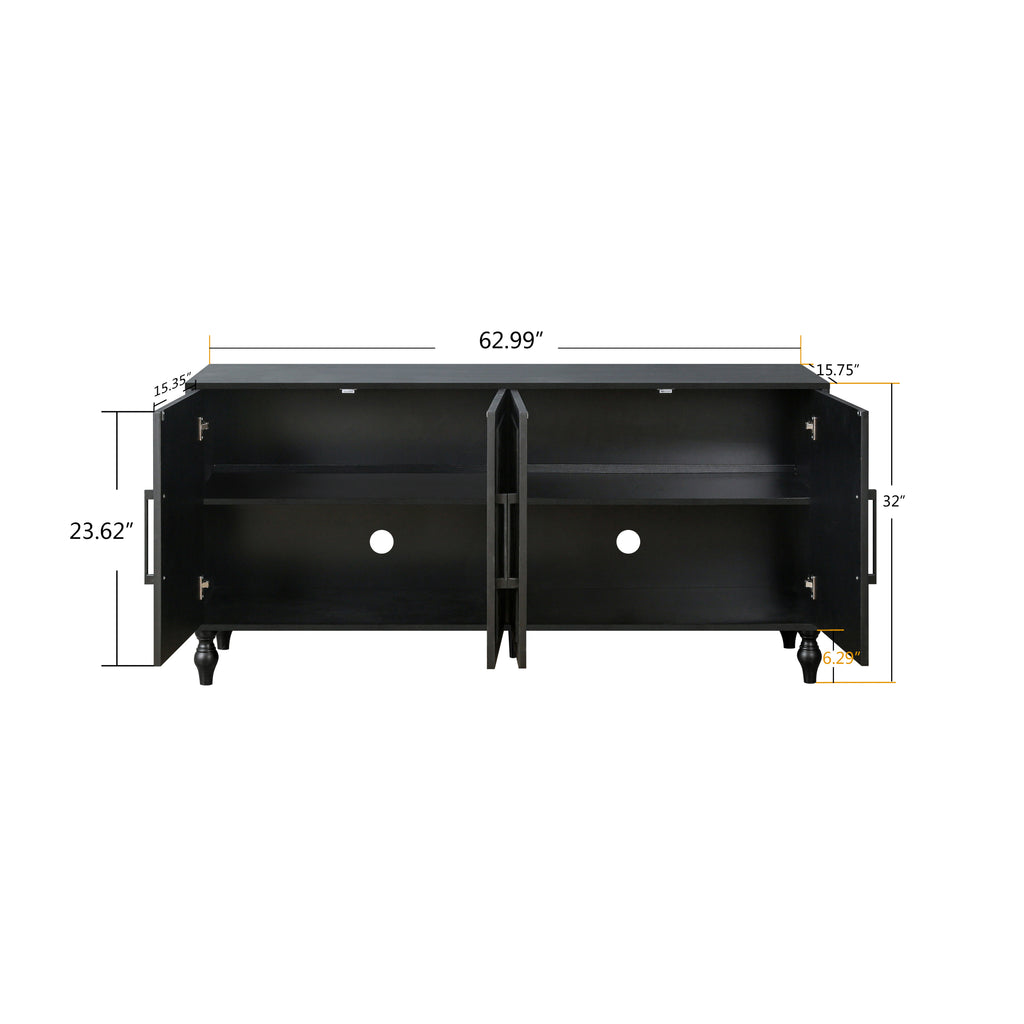 Black carved flower storage cabinet by Anthony & Home with intricate floral carvings and a sturdy studio design.