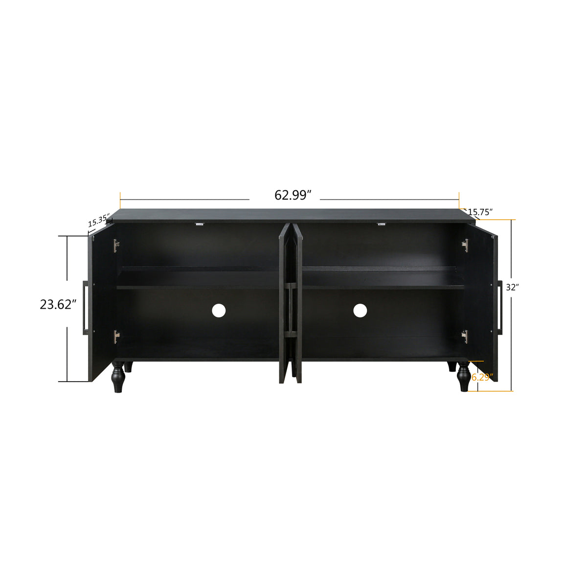 Black carved flower storage cabinet by Anthony & Home with intricate floral carvings and a sturdy studio design.