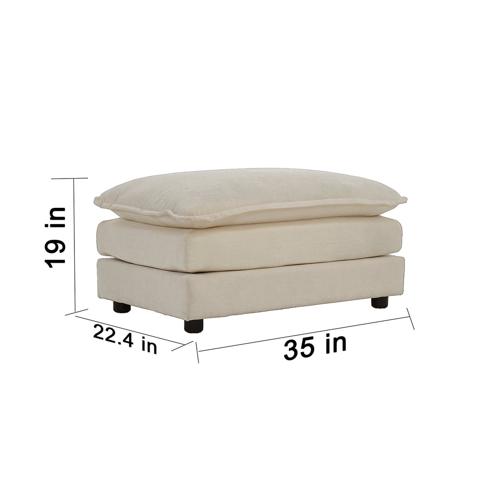Beige chenille L-shaped sectional sofa from Anthony & Home's Chenille Collection, showing plush cushions and modern design.