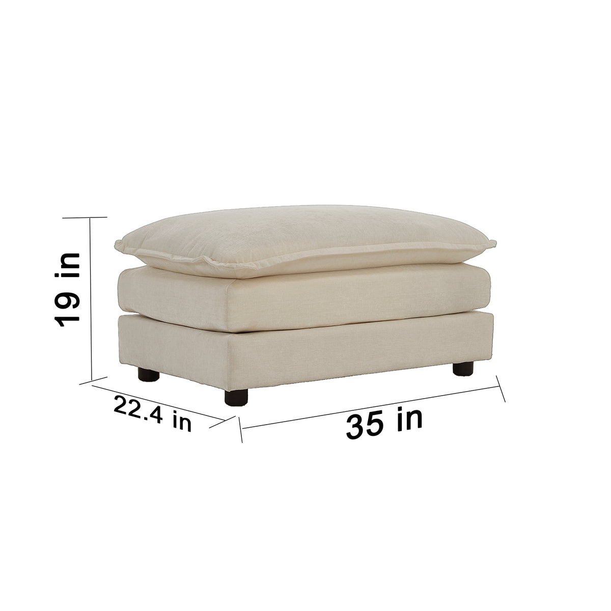 Beige chenille L-shaped sectional sofa from Anthony & Home's Chenille Collection, showing plush cushions and modern design.