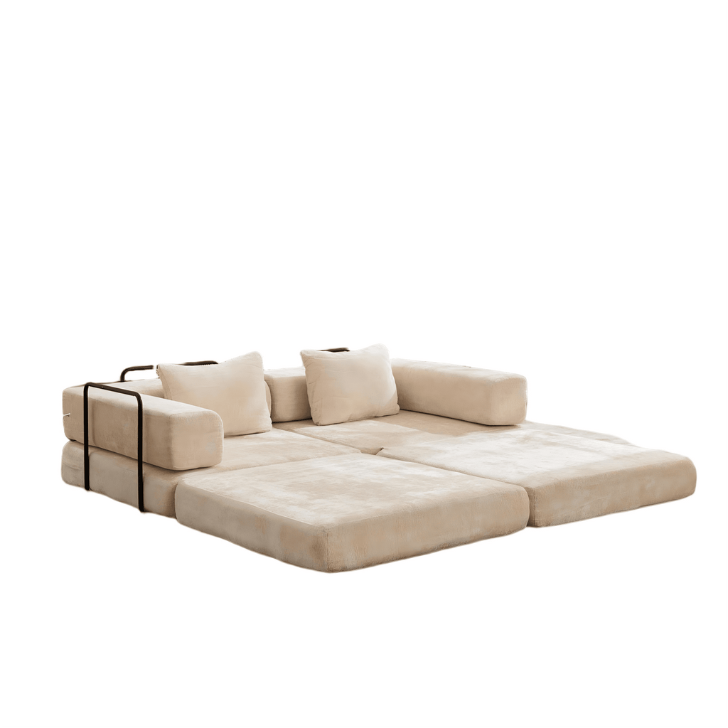 Anthony & Home chenille convertible floor sofa bed in limited edition, showcasing plush fabric and versatile design for lounging or sleeping.