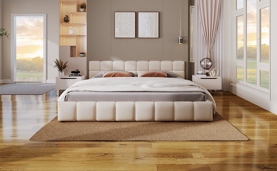 Chenille king bed with checkerboard design from Anthony & Home, featuring plush bedding and a stylish, modern pattern.