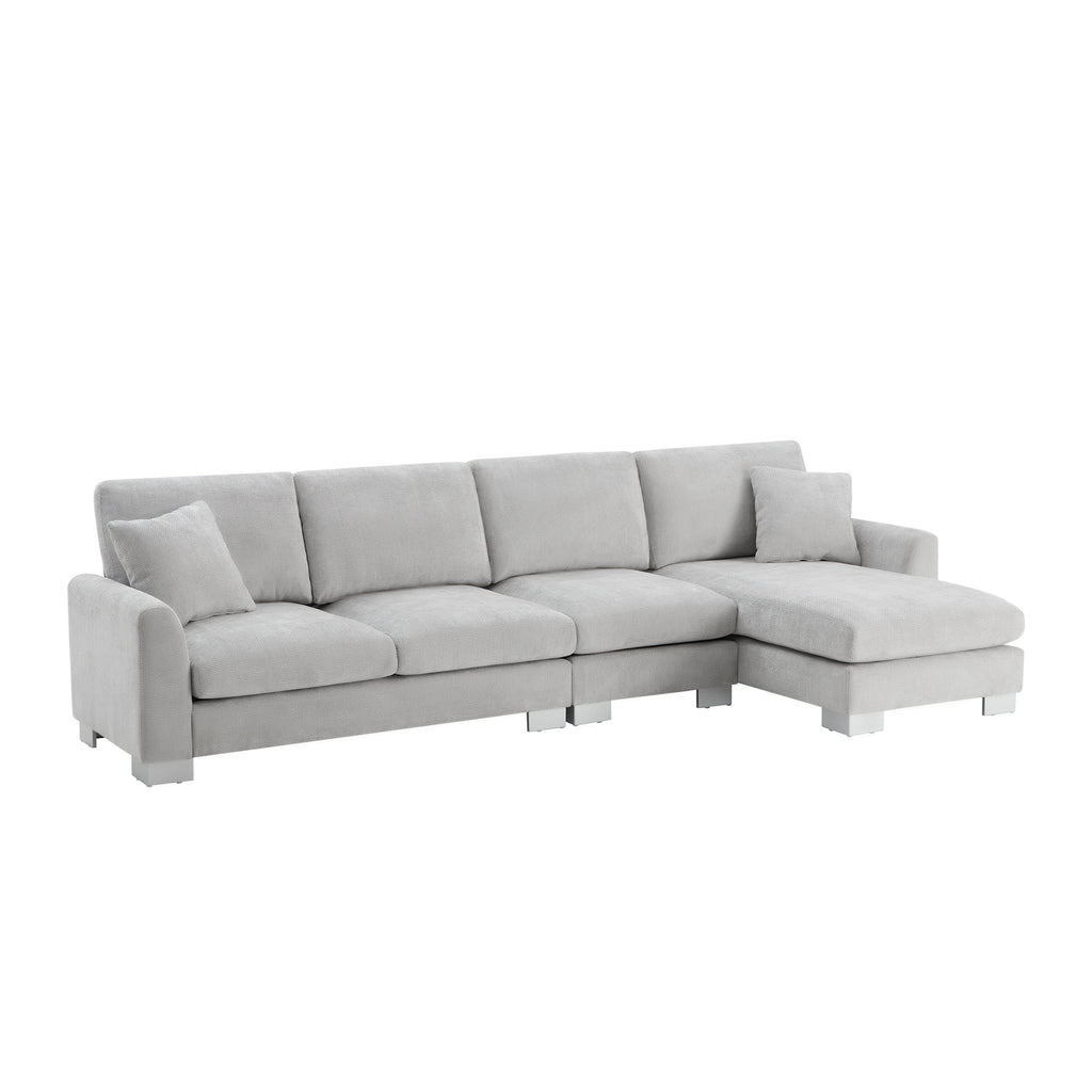 Anthony & Home Chenille L-Shaped Sectional Sofa Atelier Edition with plush upholstery and modern design in a cozy living room setting.