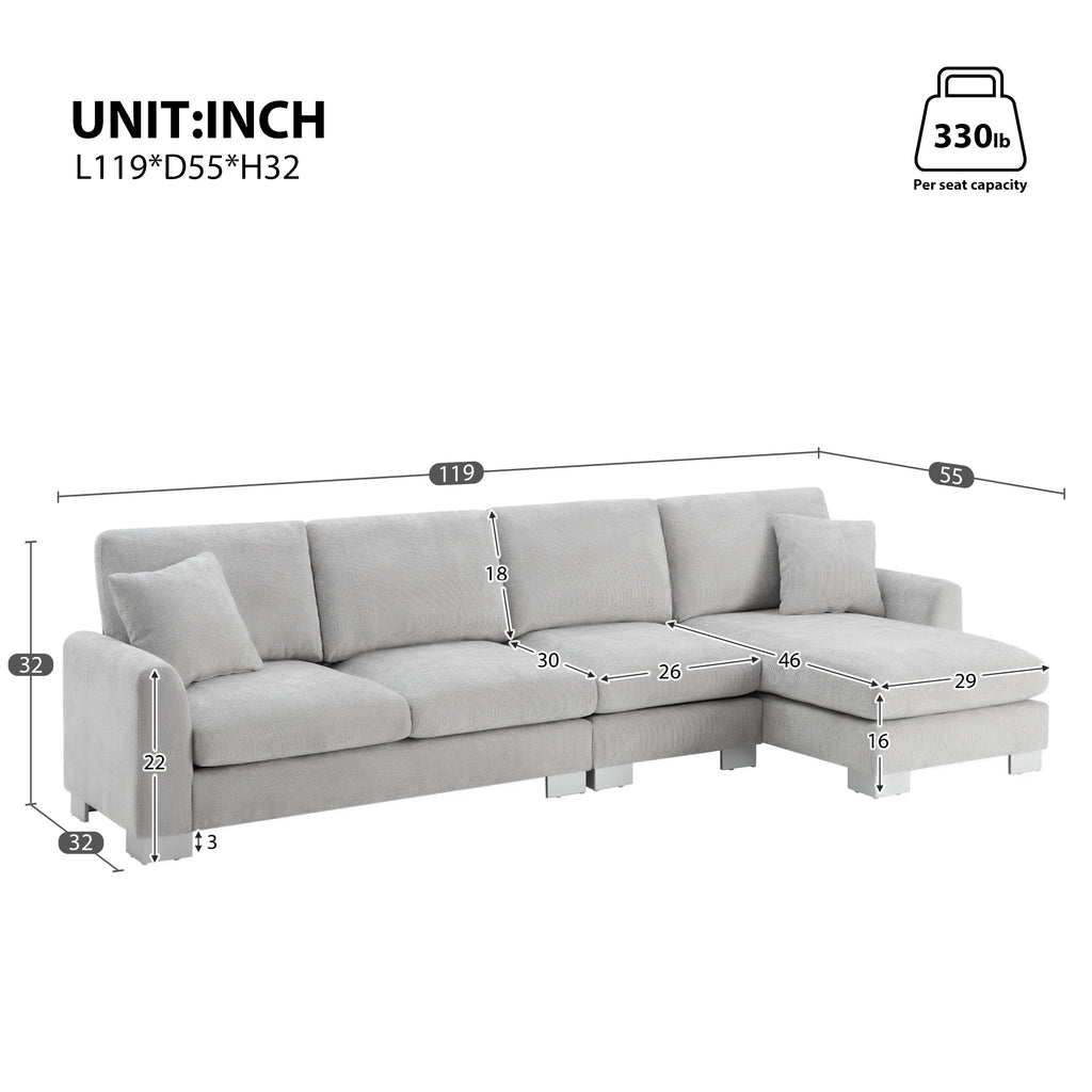 Anthony & Home Chenille L-Shaped Sectional Sofa Atelier Edition with plush cushions and modern design in a cozy living room setting.