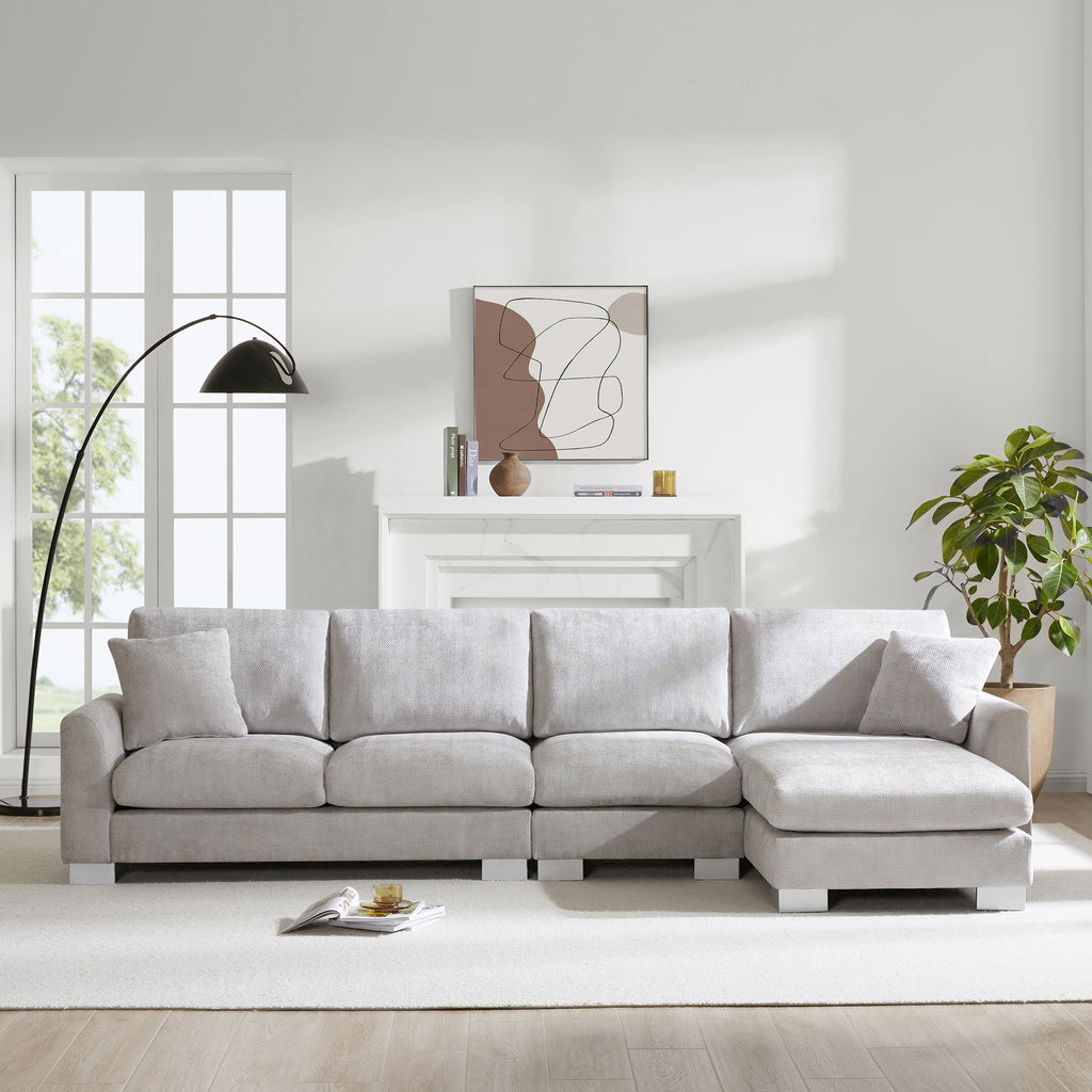 Anthony & Home Chenille L-Shaped Sectional Sofa from the Atelier Edition, featuring plush chenille fabric and modern design.