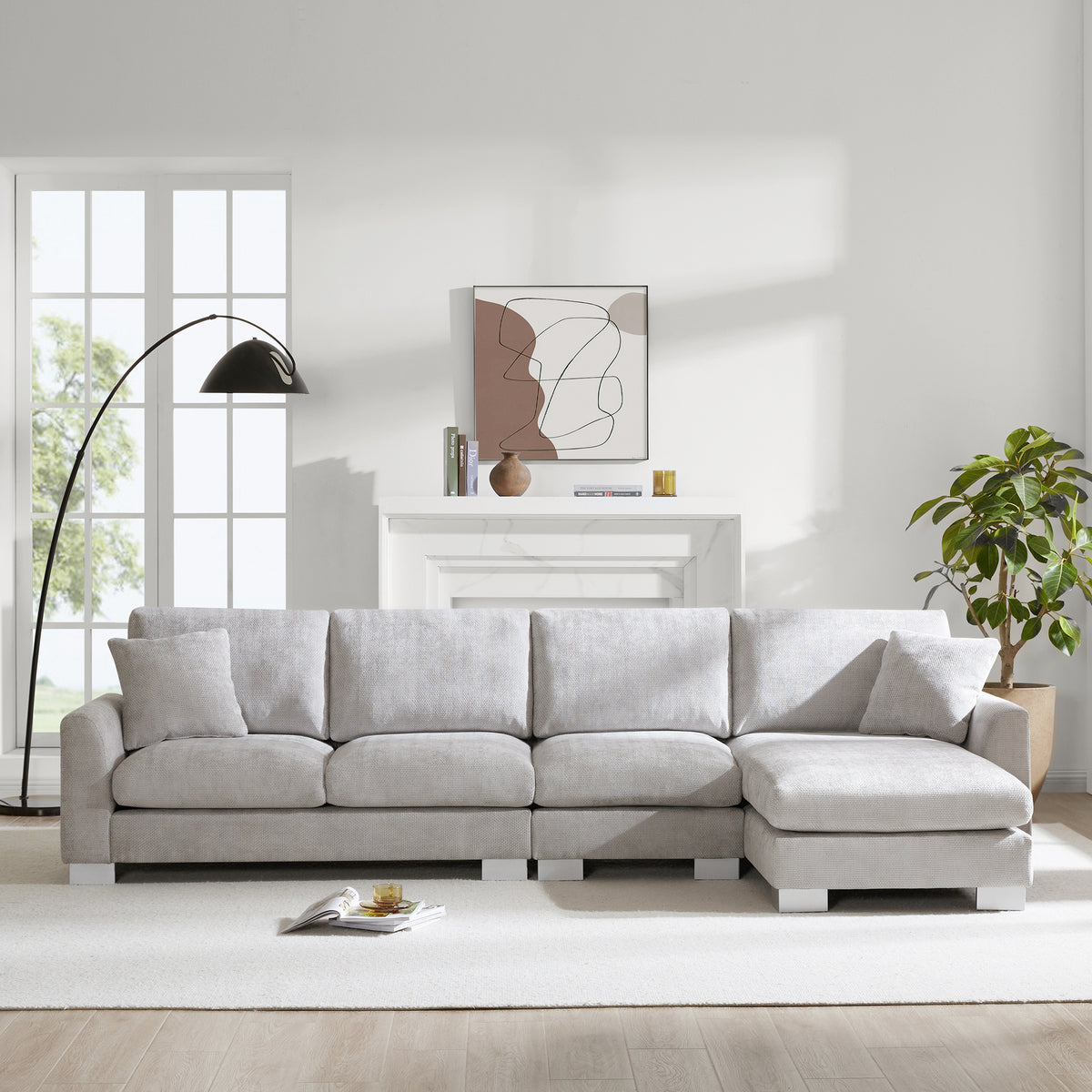 Anthony & Home Chenille L-Shaped Sectional Sofa from the Atelier Edition, featuring plush chenille fabric and modern design.