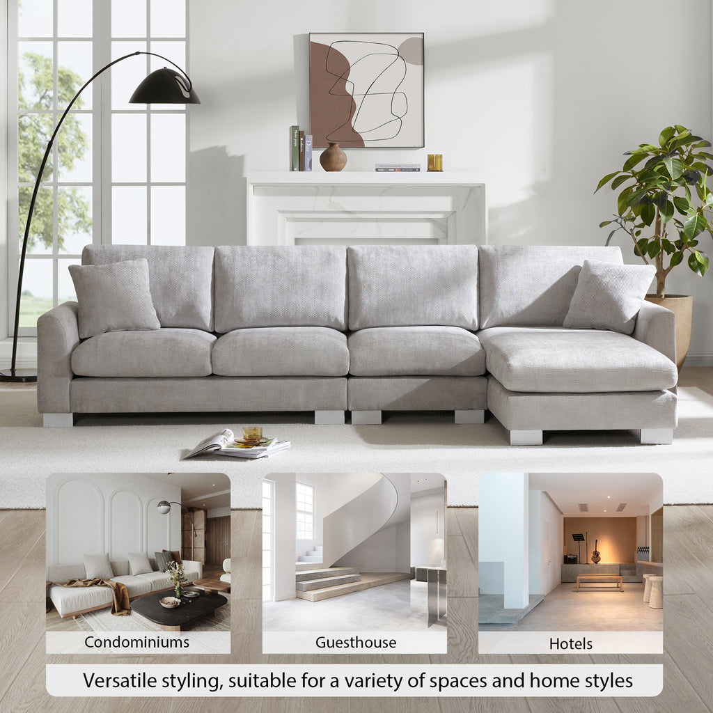 Anthony & Home Chenille L-Shaped Sectional Sofa from the Atelier Edition, showing soft fabric, spacious seating, and modern design.