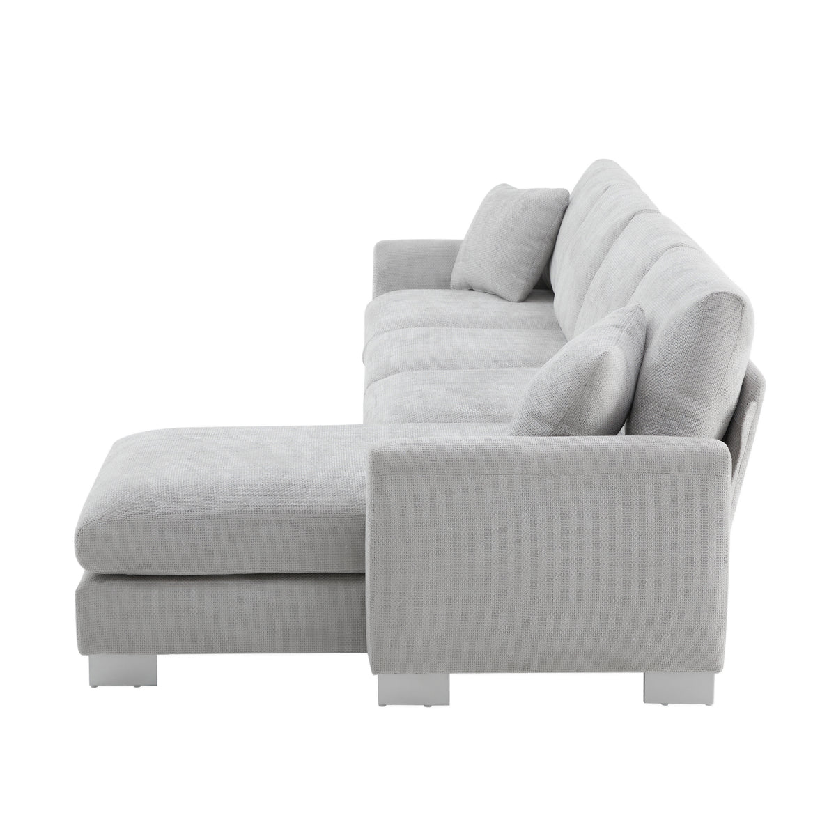 Anthony & Home Chenille L-Shaped Sectional Sofa from Atelier Edition with plush fabric and modern design in a cozy living room setting.