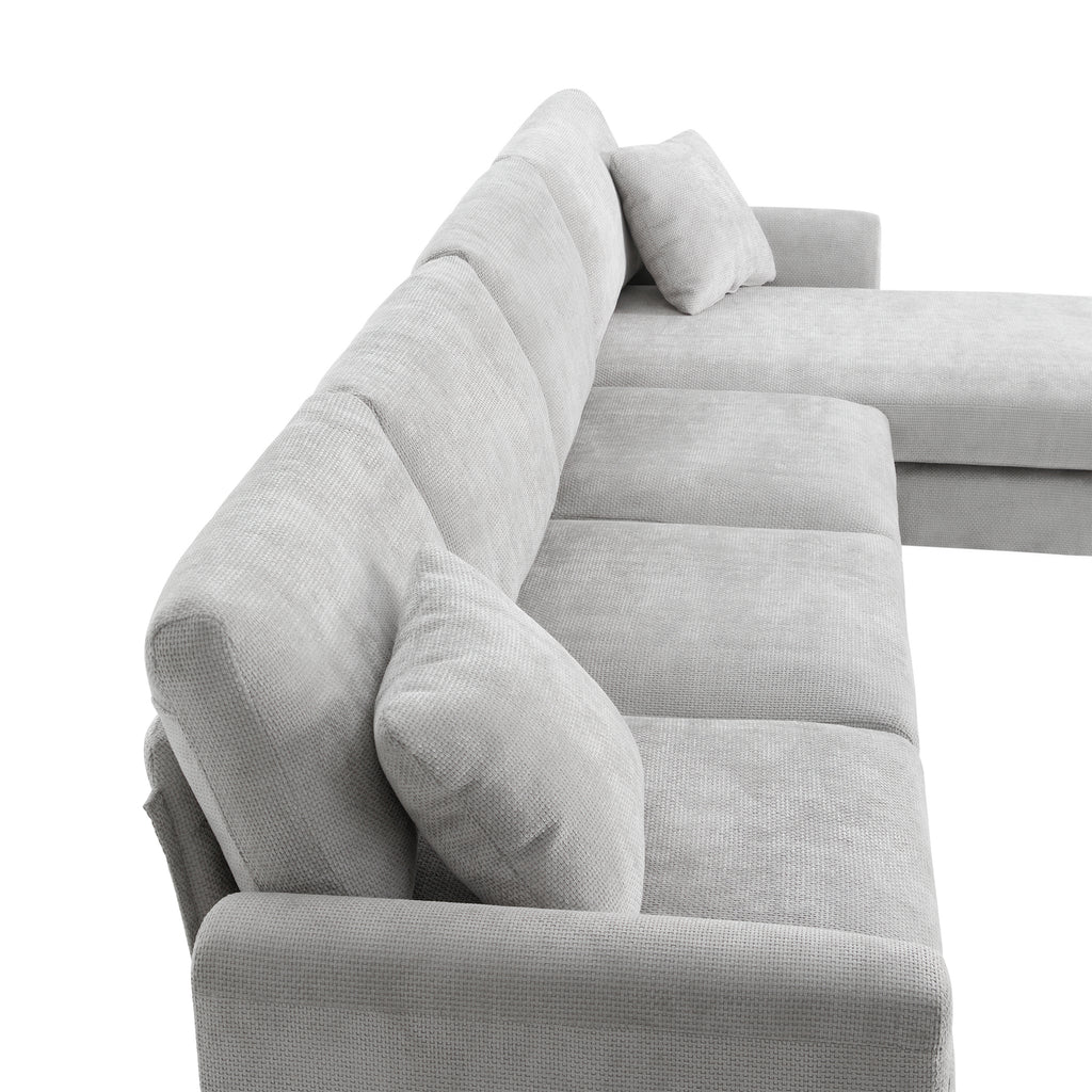 Anthony & Home Chenille L-Shaped Sectional Sofa Atelier Edition with plush cushions and modern design in a stylish living room setting.