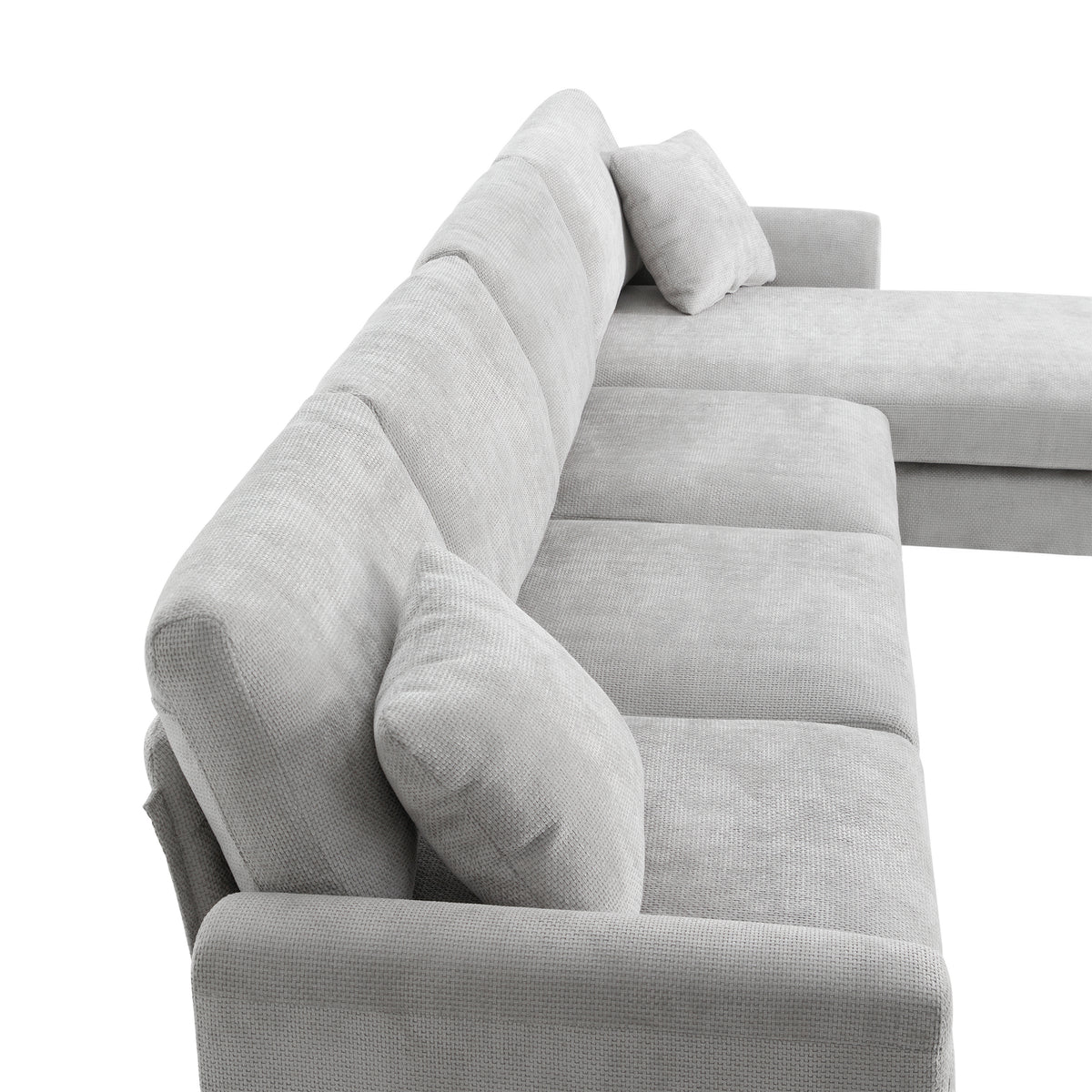 Anthony & Home Chenille L-Shaped Sectional Sofa Atelier Edition with plush cushions and modern design in a stylish living room setting.
