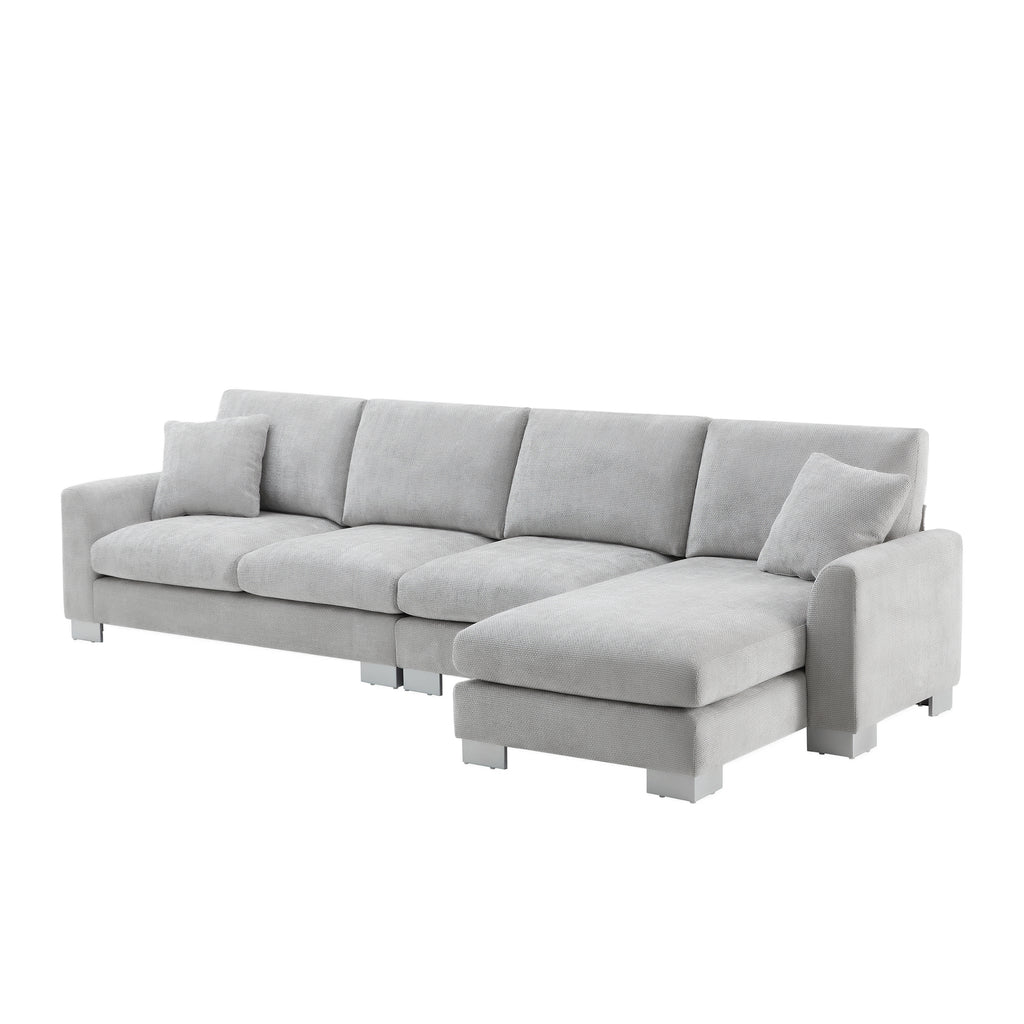 Anthony & Home Chenille L-Shaped Sectional Sofa Atelier Edition with plush cushions and modern design in a cozy living room setting