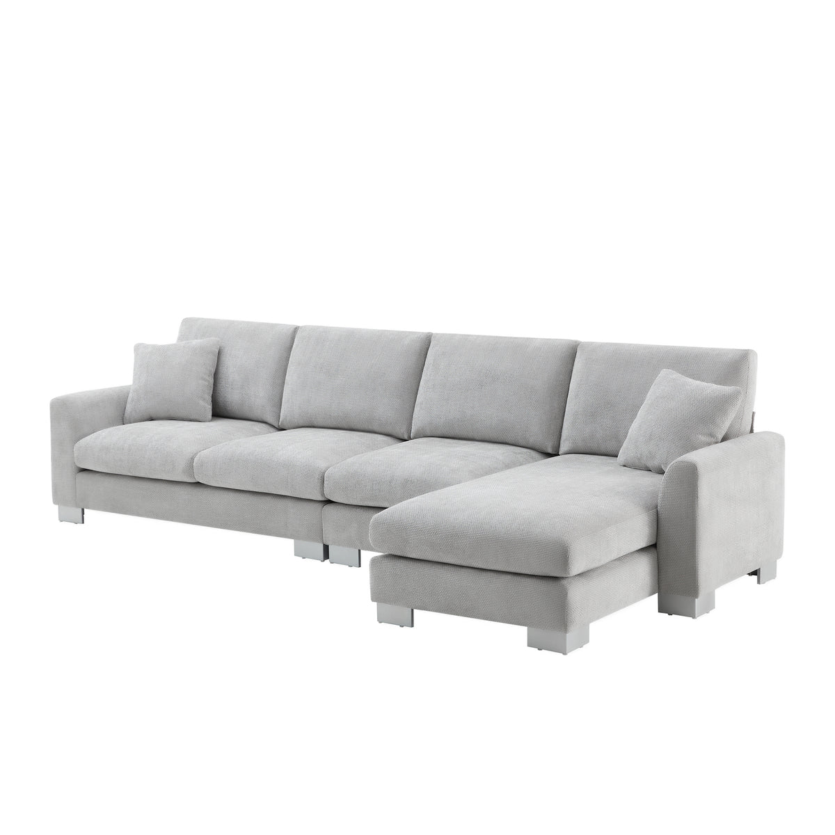 Anthony & Home Chenille L-Shaped Sectional Sofa Atelier Edition with plush cushions and modern design in a cozy living room setting