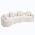 Anthony & Home Chenille Luxe Signature Curved Modular Sofa in Cloud White premium upholstery, showcasing soft, plush fabric and elegant design.