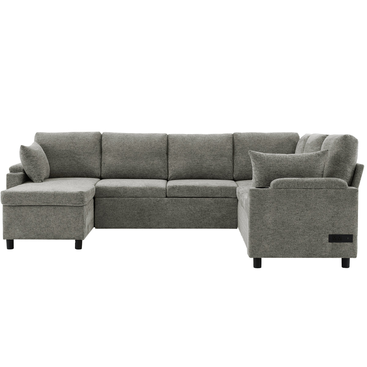 Light grey Anthony & Home chenille sectional sofa bed with plush cushions and modern design, exclusive edition for stylish living.
