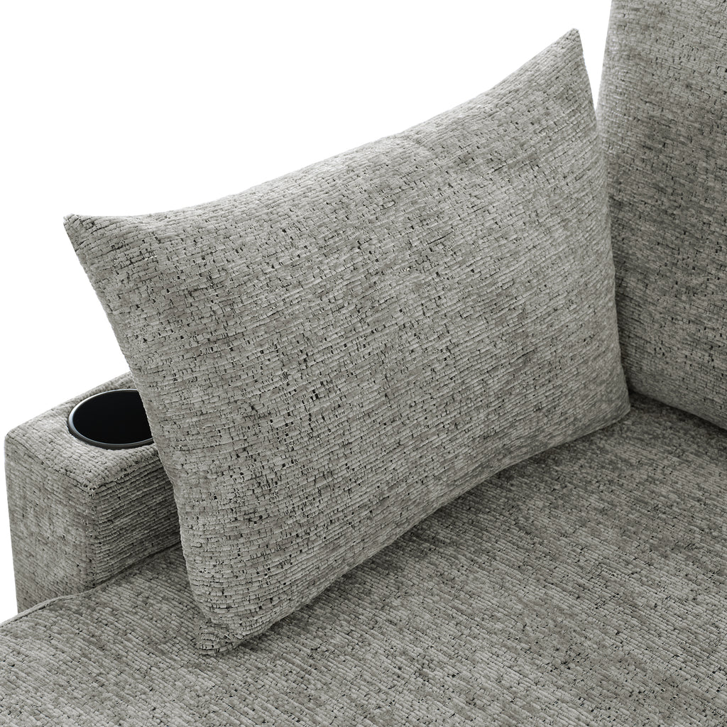 Light grey Anthony & Home chenille sectional sofa bed with plush cushions, modern design, and versatile sleeping space.