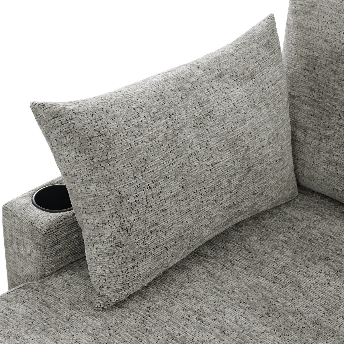 Light grey Anthony & Home chenille sectional sofa bed with plush cushions, modern design, and versatile sleeping space.