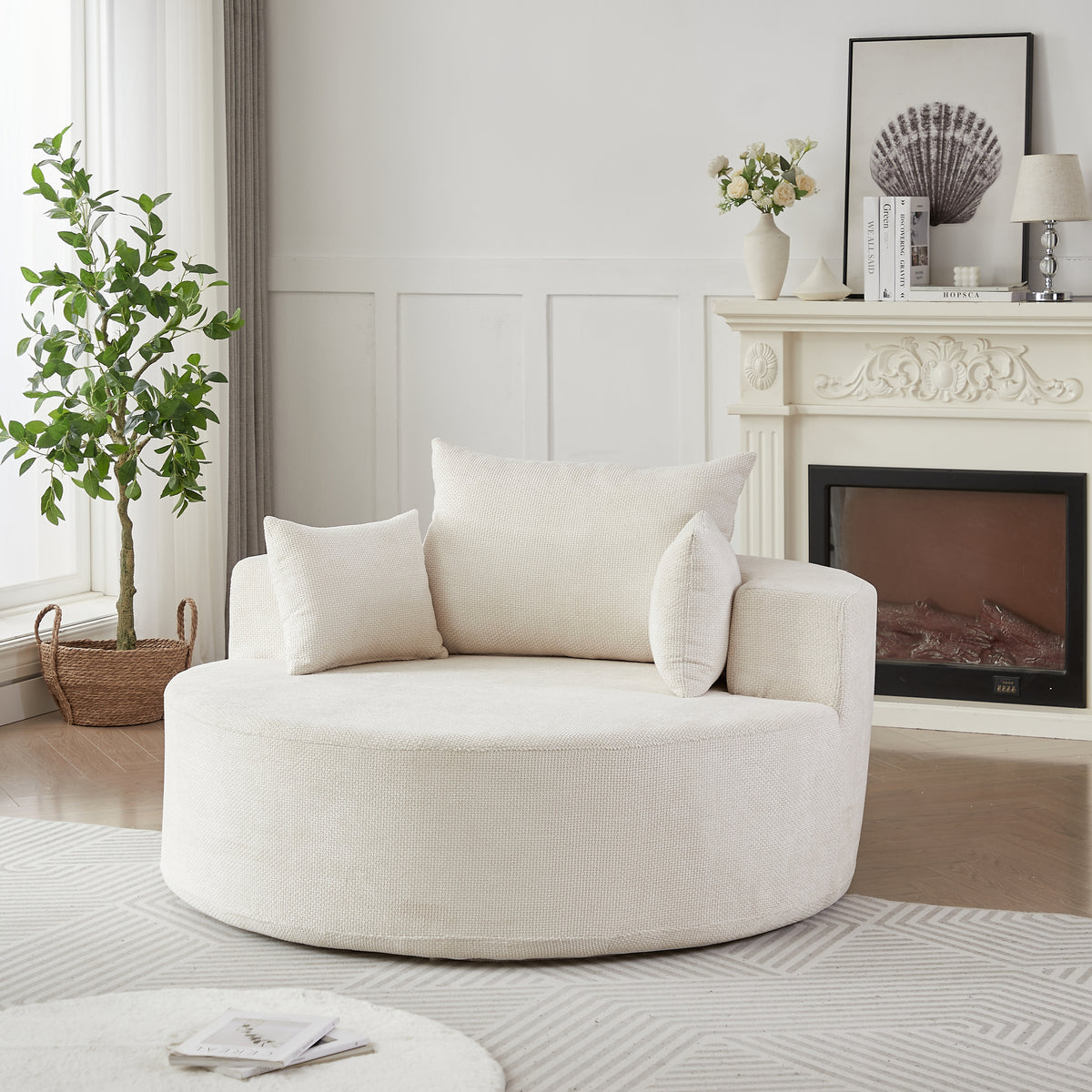 Anthony & Home chenille sleeper chair with plush upholstery, perfect for living room, bedroom, or studio spaces.