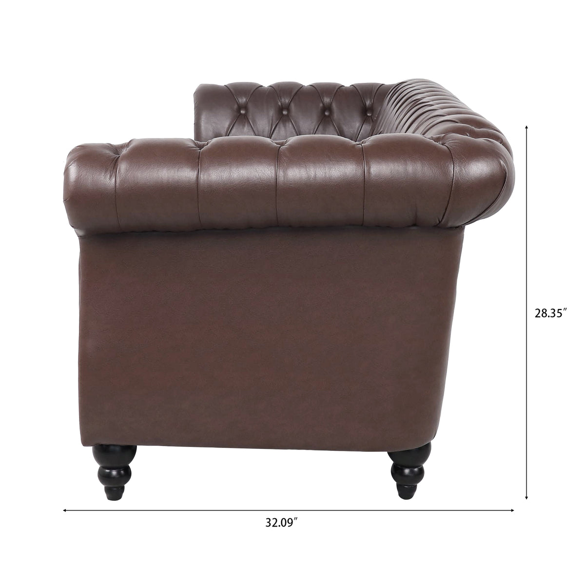 Anthony & Home Chesterfield Sofa with Birch Legs, classic design, plush upholstery, and elegant craftsmanship.