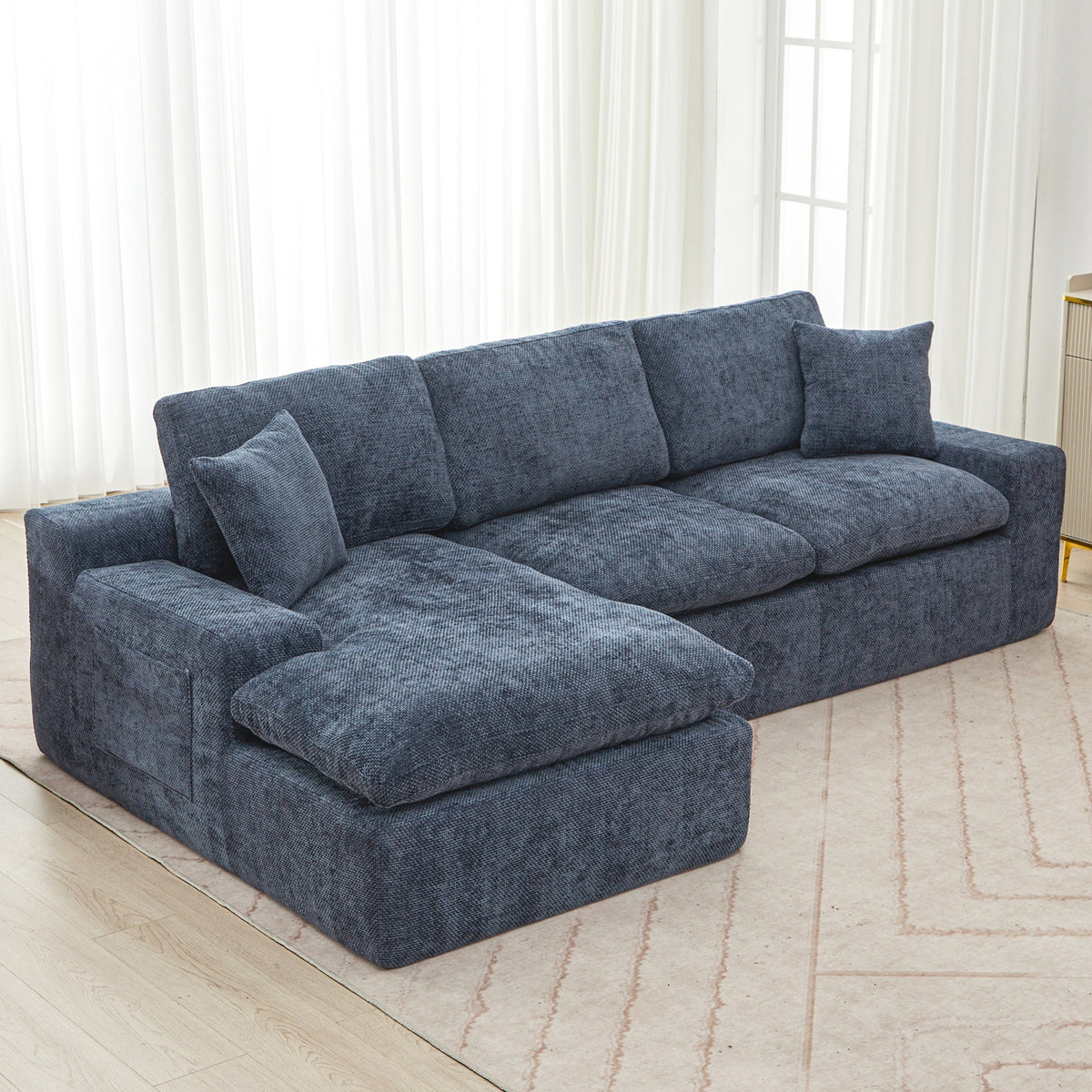 Anthony & Home Cloud Chenille Sectional Sofa, limited edition, featuring plush cloud-like chenille upholstery and modern sectional design.