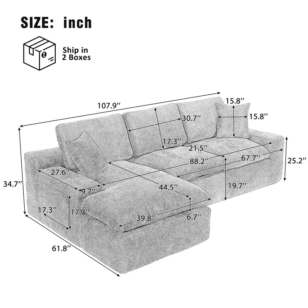 Anthony & Home Cloud Chenille Sectional Sofa, limited edition with plush fabric and modern design, shown in a stylish living room setting.