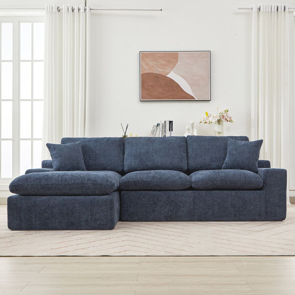 Anthony & Home Cloud Chenille sectional sofa, limited edition, featuring plush fabric cushions and modern design in a spacious living room.