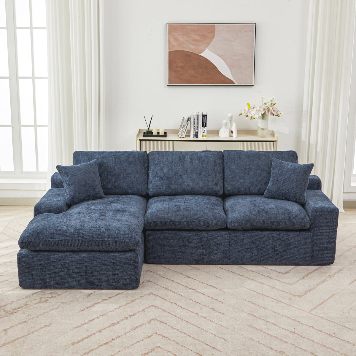 Anthony & Home Cloud Chenille sectional sofa, limited edition, featuring plush fabric, modern design, and comfortable seating.