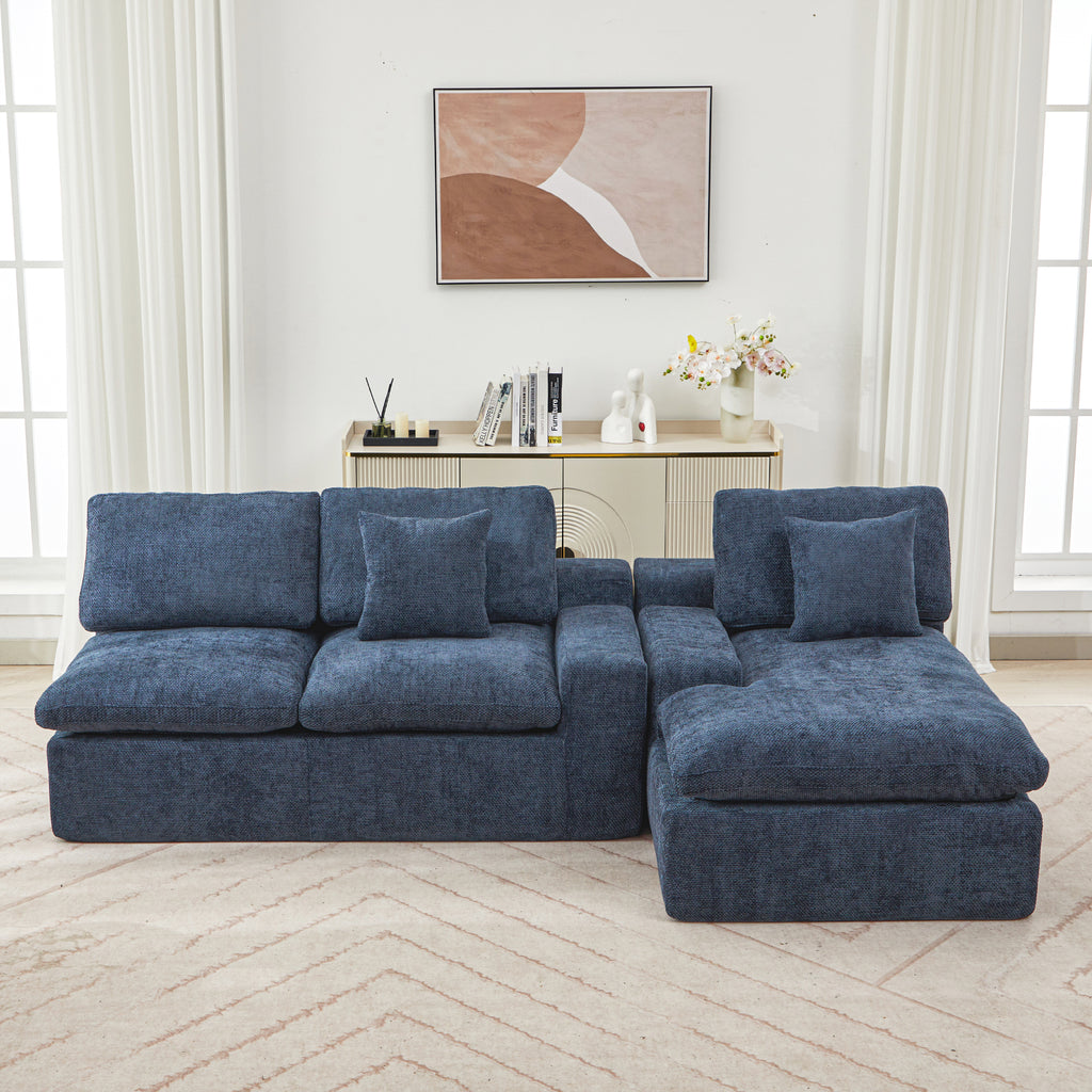 Cloud chenille sectional sofa by Anthony & Home featuring plush, modern design with soft fabric upholstery in a cozy living room setting.
