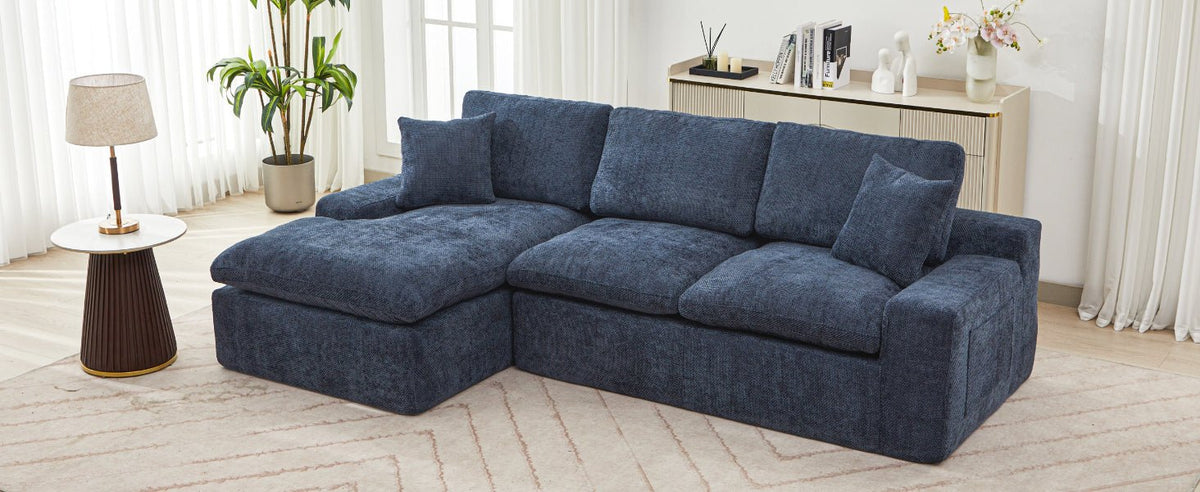 Anthony & Home Cloud Chenille Sectional Sofa, limited edition, showing plush, cloud-like chenille fabric and modern sectional design.