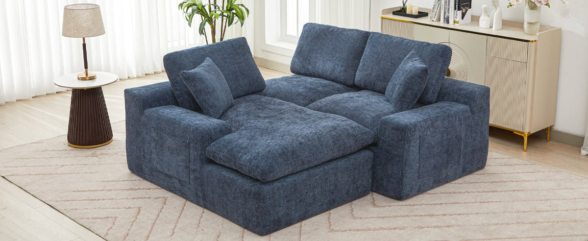 Anthony & Home Cloud Chenille Sectional Sofa in limited edition, showcasing plush, soft fabric and modern sectional design.