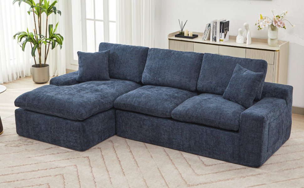 Anthony & Home Cloud Chenille Sectional Sofa, limited edition, with plush cushions and modern design in a cozy living room setting.