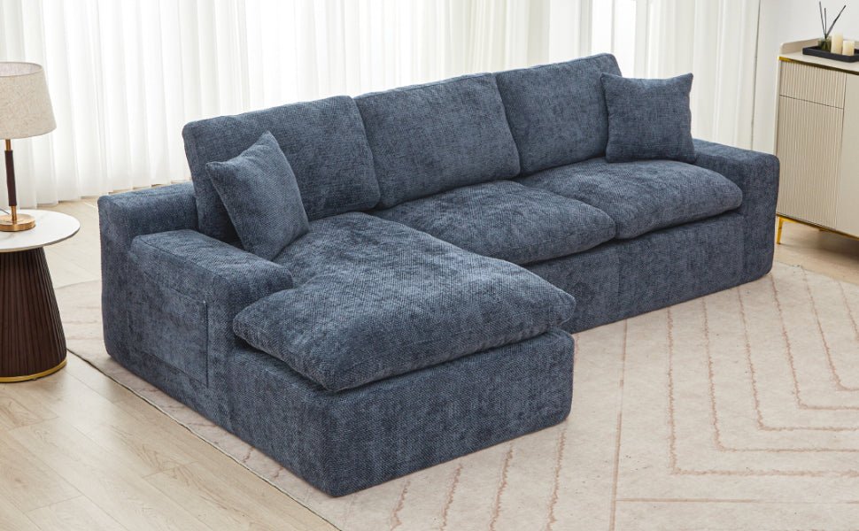 Anthony & Home Cloud Chenille Sectional Sofa, limited edition with plush, cloud-like chenille fabric and modern sectional design.