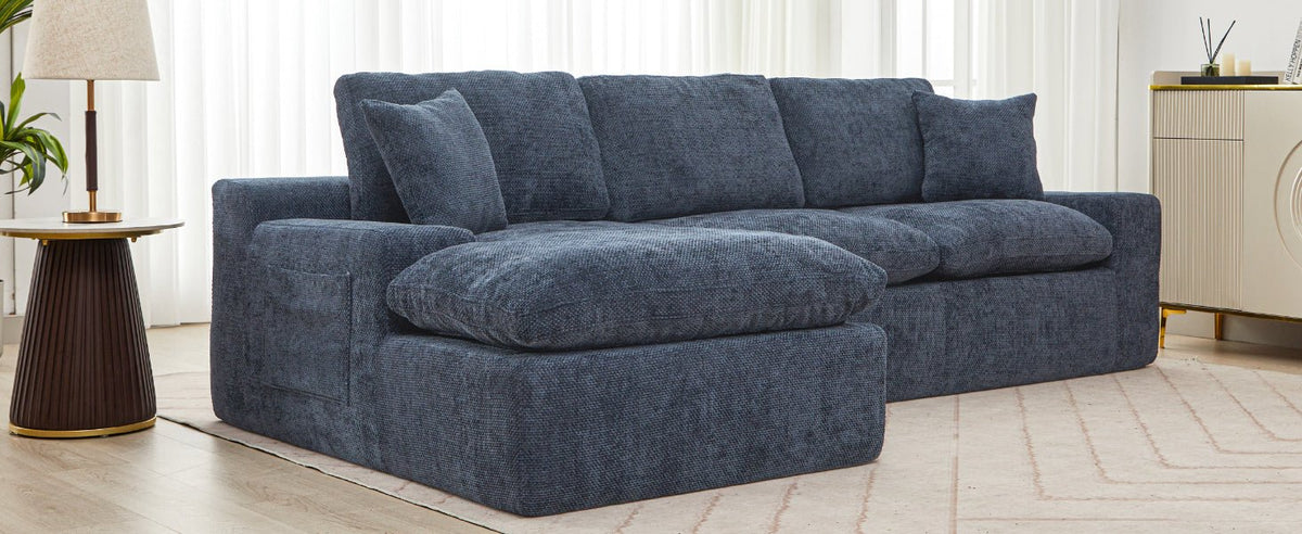 Anthony & Home Cloud Chenille Sectional Sofa, limited edition with plush chenille fabric and modern design, shown in a cozy living room setting.