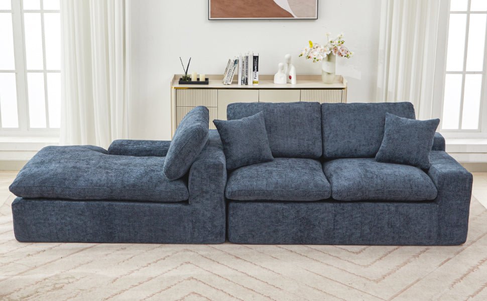 Anthony & Home limited edition Cloud Chenille sectional sofa with plush, cloud-like cushions and modern design in a stylish living room setting.