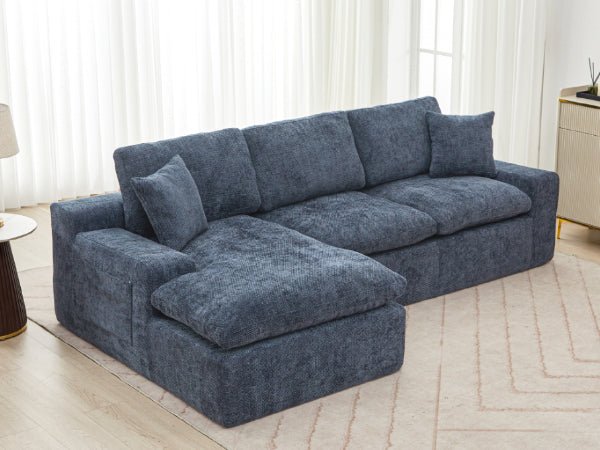 Anthony & Home Cloud Chenille sectional sofa in limited edition, showcasing plush, cozy chenille fabric and modern sectional design.